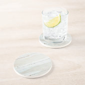 Witte houtbewerkte Barn Wood White Zandsteen Onderzetter (Zijkant)