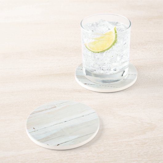 Witte houtbewerkte Barn Wood White Zandsteen Onderzetter (Zijkant)