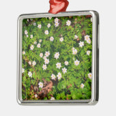 Witte houten anemoon lente bloemen metalen ornament (Links)