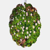 Witte houten anemoon lente bloemen ornament kaart (Links)