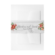 Witte Houten Chic Aangepaste Landelijke Rode Bloem