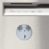 Witte houten deur met zwart ijzerwerk magneet (Insitu (Vaatwasser))