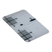 Witte houten deur met zwarte, witte, strijkbanden magneet (Rechterzijde)