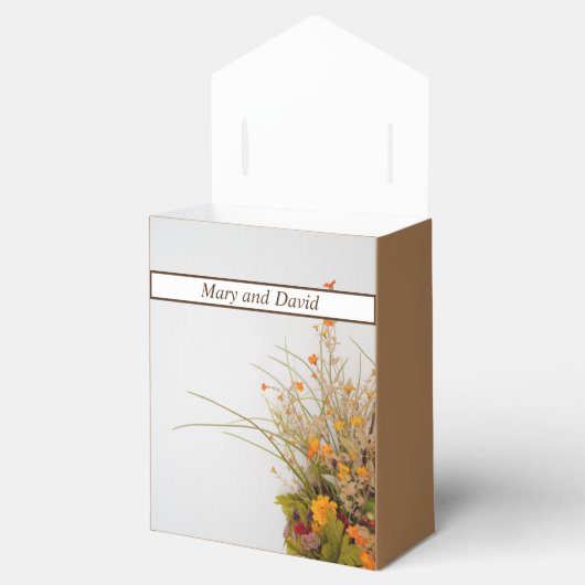 Witte Houten Herfst Bloemen Bruiloft Favor Box Bedankdoosjes (Geopend)