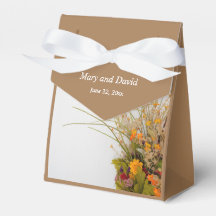 Witte Houten Herfst Bloemen Bruiloft Favor Box