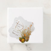 Witte Houten Herfst Bloemen Bruiloft Favor Label (In situ)