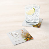 Witte Houten Herfst Bloemen Bruiloft Onderzetters (Insitu)