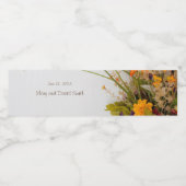 Witte Houten Herfst Bloemen Bruiloft Water Flessen Waterfles Etiket (Enkel label)