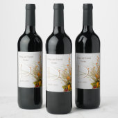 Witte Houten Herfst Bloemen Bruiloft Wijn Labels Wijn Etiket (Flessen)