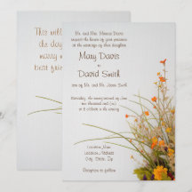 Witte Houten Herfst Bloemen Trouw Uitnodiging