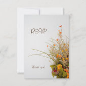 Witte houten Herfst Flowers RSVP-kaart RSVP Kaartje (Achterkant)