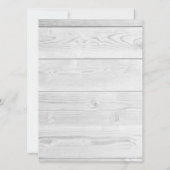 Witte Houten Kant Rode Bloemen Rozen Rustieke Brui Kaart (Achterkant)