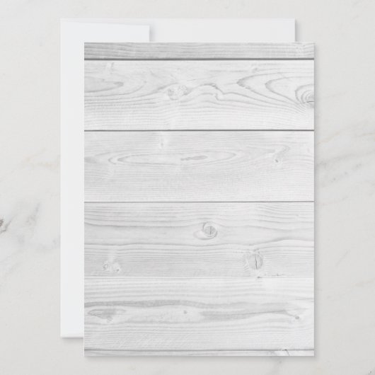 Witte Houten Kant Rode Bloemen Rozen Rustieke Brui Kaart (Achterkant)