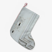 Witte houten lijst kleine kerstsok (Voorkant (Hangend))