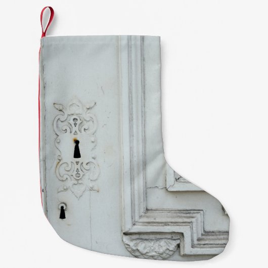 Witte houten lijst kleine kerstsok (Voorkant)