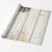 Witte houten planken cadeaupapier (Uitgerold)
