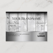 Witte houten planken Houten Graan Logo Zilveren De Visitekaartje (Achterkant)