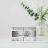 Witte houten planken Houten Graan Zilveren Decor R Visitekaartje (Staand voorkant)