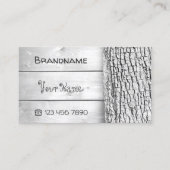 Witte houten planken Rustige boomschors Houtkorrel Visitekaartje (Voorkant)