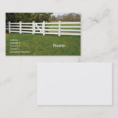 Witte houten post hek en poort visitekaartje (Voorkant / Achterkant)