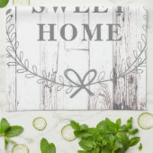 Witte Houten Rustieke Boerderij Huis Sweet Home Cu Theedoek (Gevouwen)