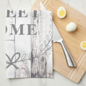 Witte Houten Rustieke Boerderij Huis Sweet Home Cu Theedoek (Quarter Fold)