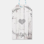 Witte Houten Rustieke Boerderij Monogram Bruiloft  Cadeaulabel (Achterkant)