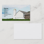 Witte houten schuur en silo visitekaartje (Voorkant / Achterkant)