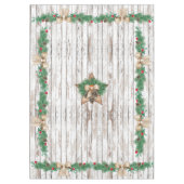 witte houten ster kerst tafelkleed (Voorkant)