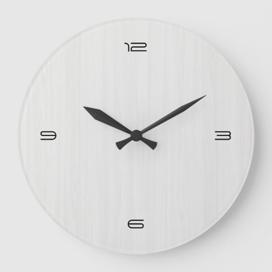 Witte houtkorreltextuur grote klok (Voorkant)