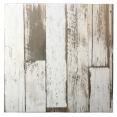 Witte houtnerf rustiek western land schuur hout tegeltje (Voorkant)