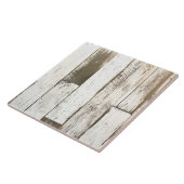 Witte houtnerf rustiek western land schuur hout tegeltje (Zijkant)