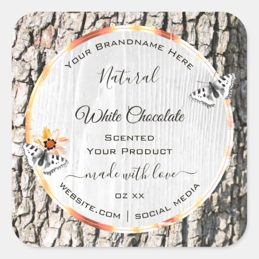 Witte houtproducten Etiket Roos Gold Lijst Butterf (Voorkant)