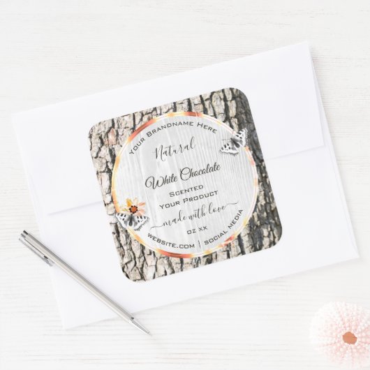 Witte houtproducten Etiket Roos Gold Lijst Butterf (Envelop)