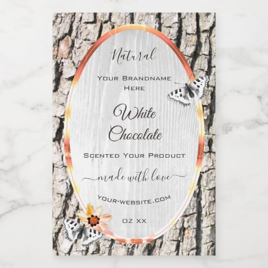 Witte houtproducten Etiket Roos Gold Lijst Butterf (Enkel label)