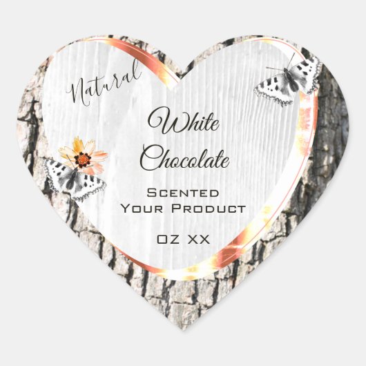 Witte houtproducten Etiket Roos Gold Lijst Butterf (Voorkant)