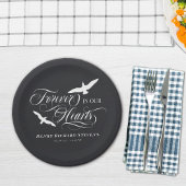 Witte houtvogels voor altijd in ons hart Schimmels Papieren Bordje