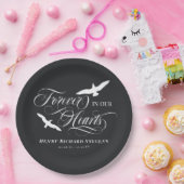 Witte houtvogels voor altijd in ons hart Schimmels Papieren Bordje (Feest)