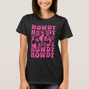 Witte Howdy Roze Country Western Cowgirl Zuidelijk T-shirt