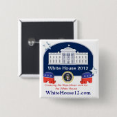 Witte Huis 2012 Vierkante Button 5,1 Cm (Voorkant /achterkant)