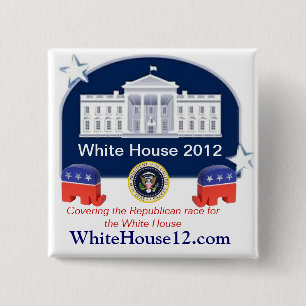 Witte Huis 2012 Vierkante Button 5,1 Cm