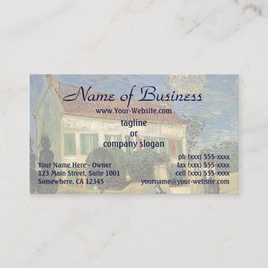 Witte Huis bij nacht door Vincent van Gogh Visitekaartje (Voorkant)