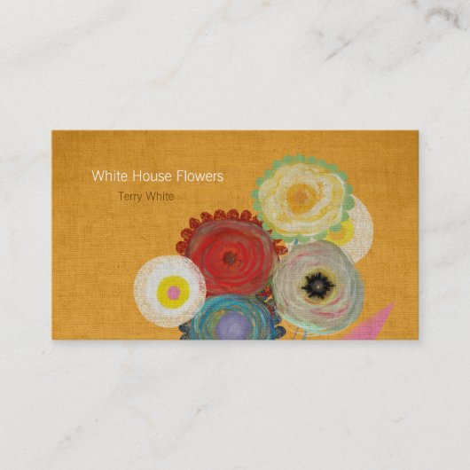 Witte Huis Bloemen Visitekaartje (Voorkant)