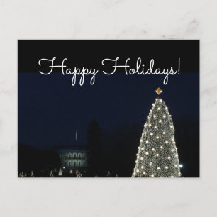 Witte Huis en Nationale Kerstfeestdag rond de bome Briefkaart