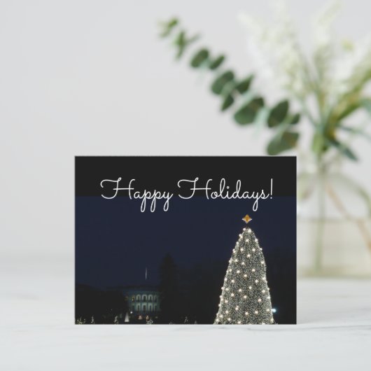 Witte Huis en Nationale Kerstfeestdag rond de bome Briefkaart (Staand voorkant)