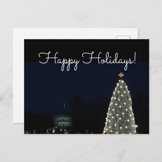 Witte Huis en Nationale Kerstfeestdag rond de bome Briefkaart (Voorkant / Achterkant)