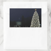 Witte Huis en Nationale Kerstfeestdag rond de bome Rechthoekige Sticker (Tas)