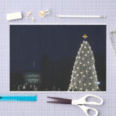 Witte Huis en Nationale Kerstfeestdag rond de bome Tissuepapier (Craft)