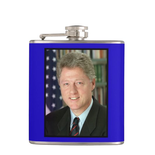 Witte Huis-foto van president Bill Clinton Heupfles (Voorkant)