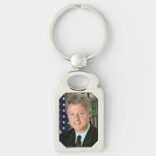 Witte Huis-foto van president Bill Clinton Sleutelhanger (Voorkant)